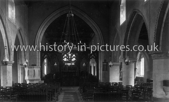 Interior, Holy Cross Church, Felsted, Essex. c.1913